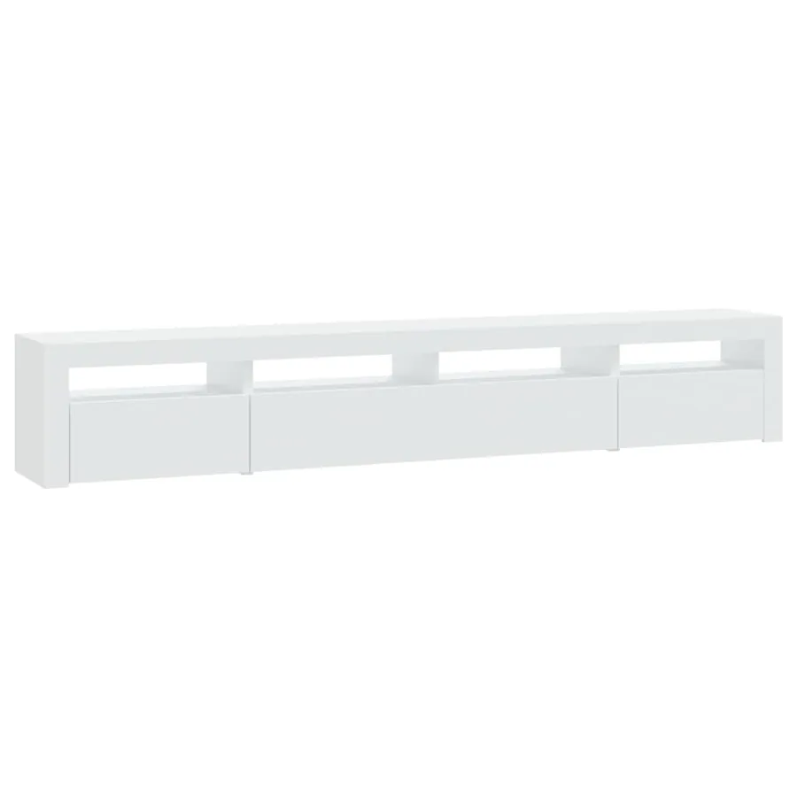 Meuble TV avec lumières LED Blanc 240x35x40 cm - 6