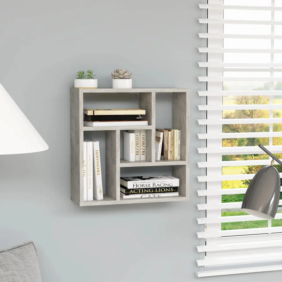 Étagère murale Gris béton 45x16x45 cm Bois d’ingénierie