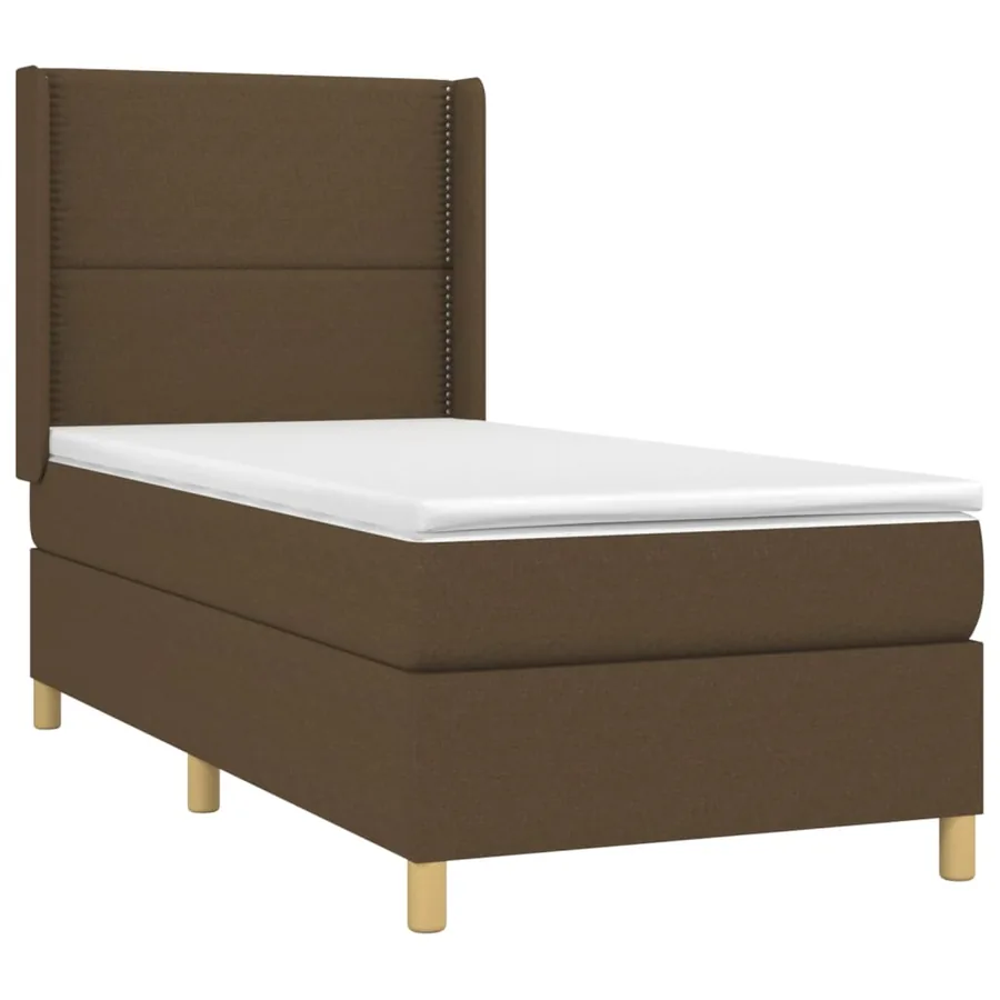 Sommier à lattes de lit matelas et LED Marron foncé 100x200cm - 4