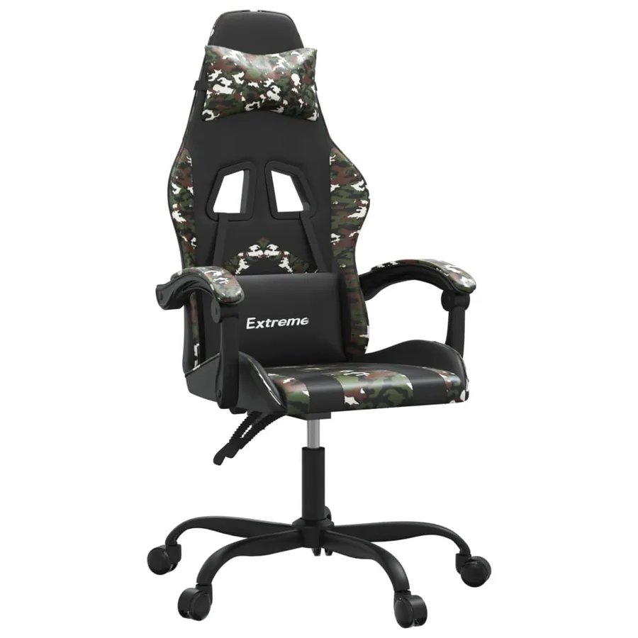 Chaise de jeu Noir et camouflage Similicuir - 2