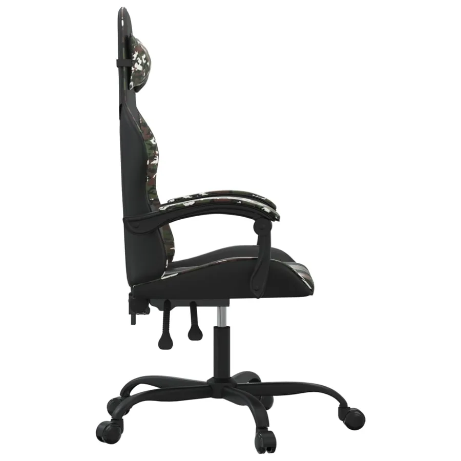 Chaise de jeu Noir et camouflage Similicuir - 4