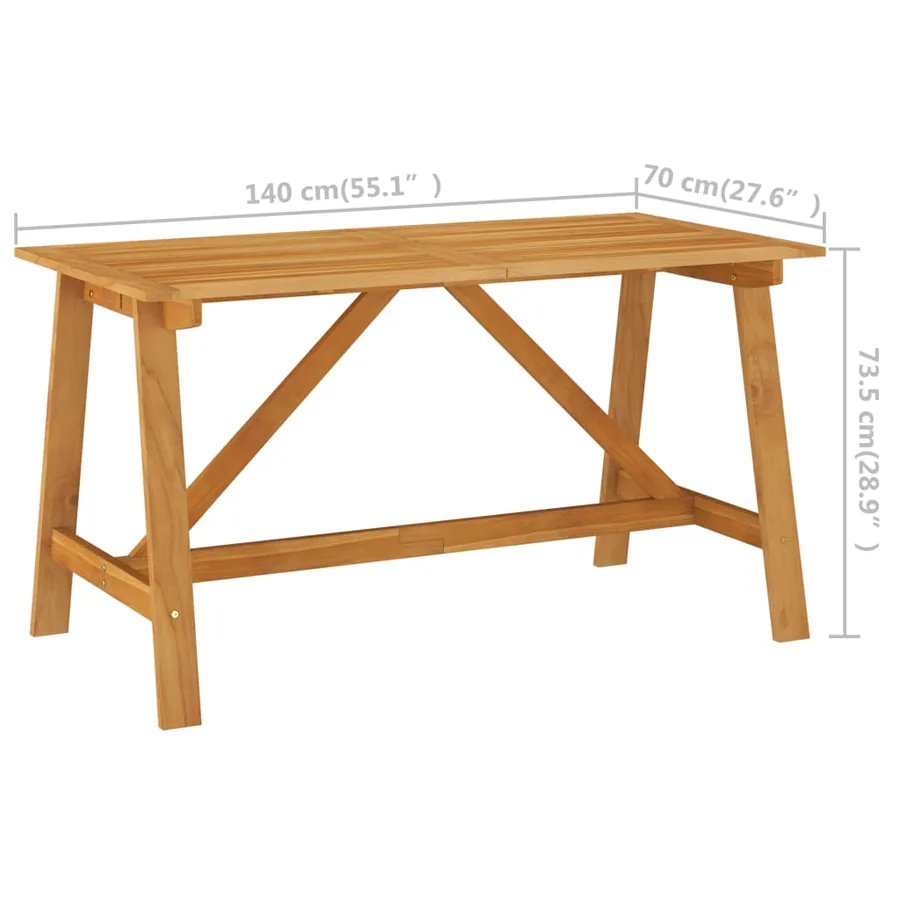 Table à manger de jardin 140x70x73,5 cm Bois d'acacia massif - 6