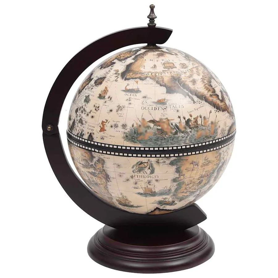 Support de vin globe de dessus de table Bois d'eucalyptus Blanc - 3