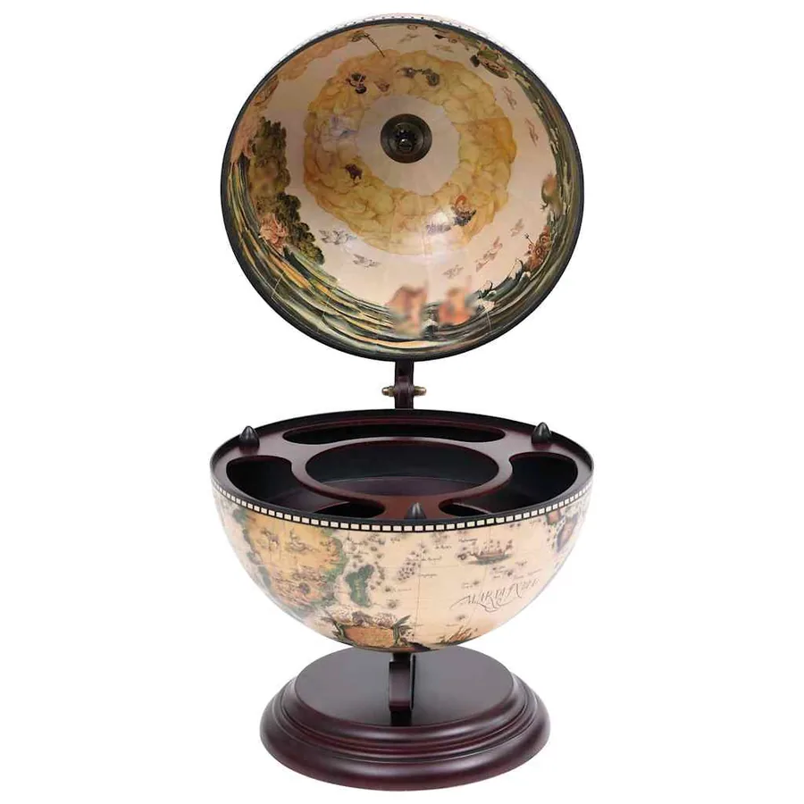 Support de vin globe de dessus de table Bois d'eucalyptus Blanc - 4
