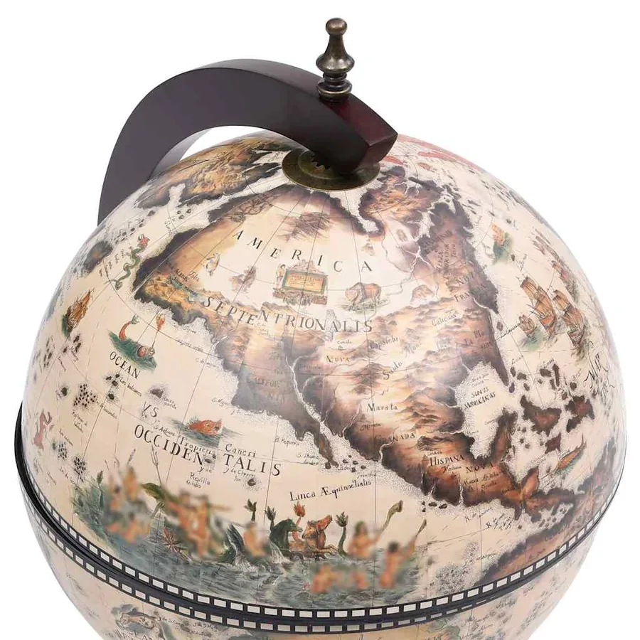 Support de vin globe de dessus de table Bois d'eucalyptus Blanc - 5