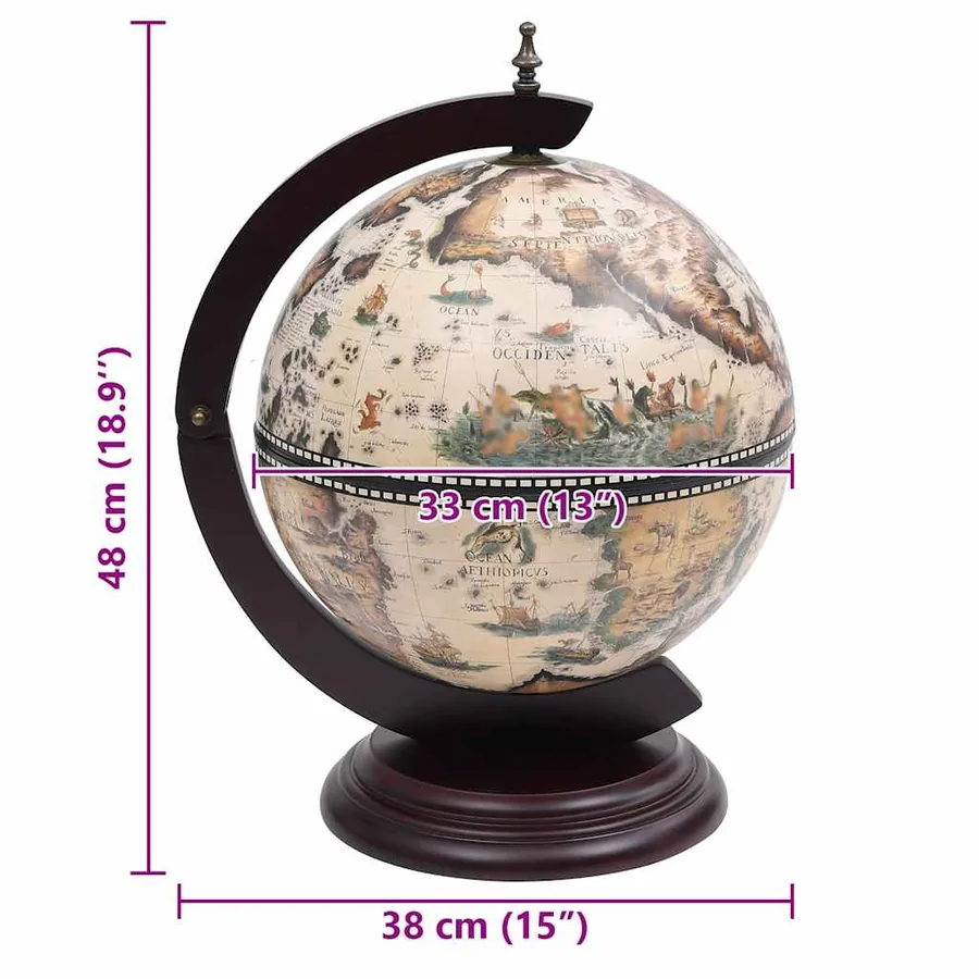 Support de vin globe de dessus de table Bois d'eucalyptus Blanc - 6
