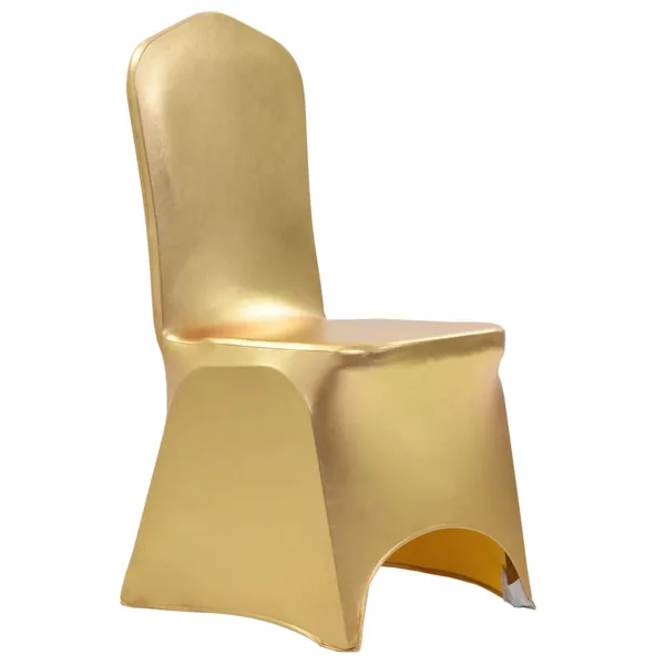 Housses extensibles de chaise 6 pcs Doré