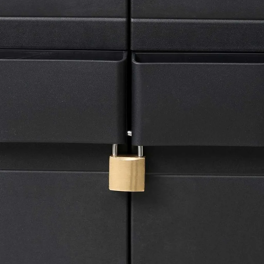 Armoire de rangement de jardin avec 3 étagères Noir - 4