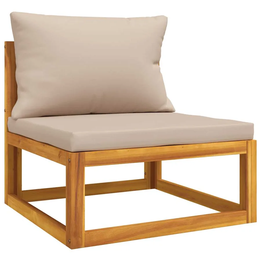 Salon de jardin avec coussins 2 pcs bois massif acacia - 3