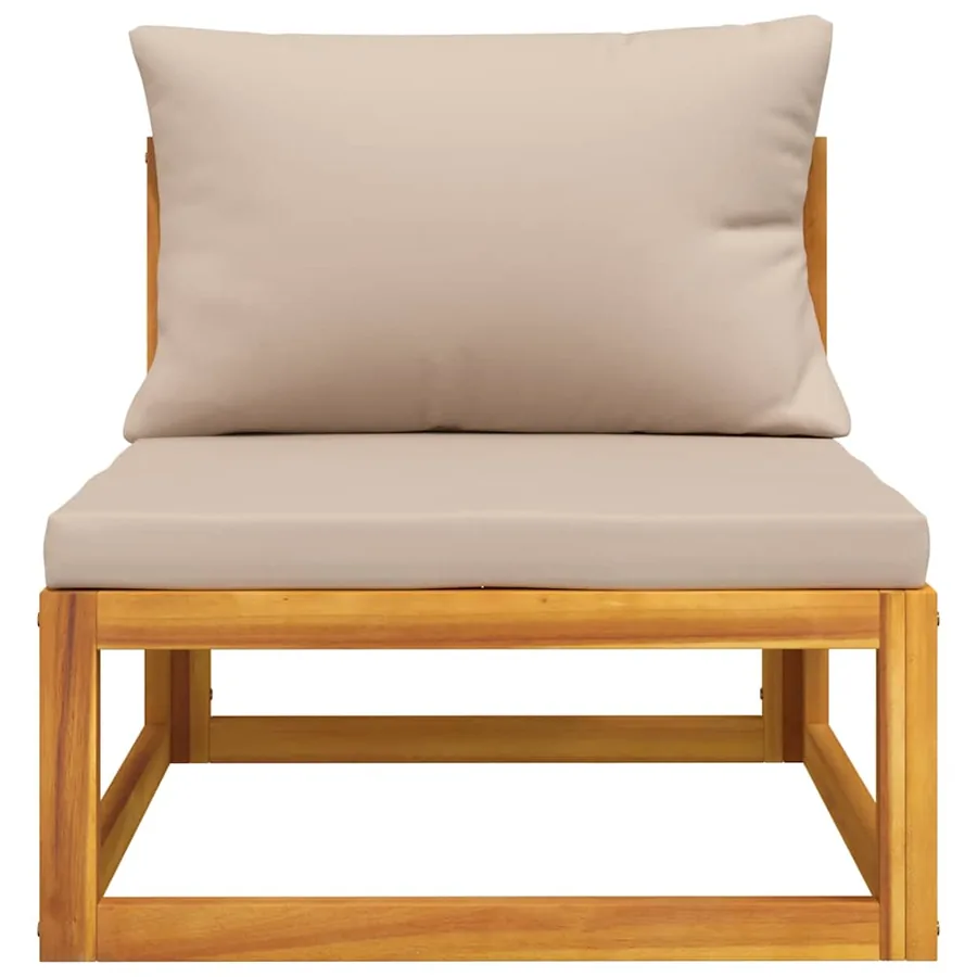 Salon de jardin avec coussins 2 pcs bois massif acacia - 4