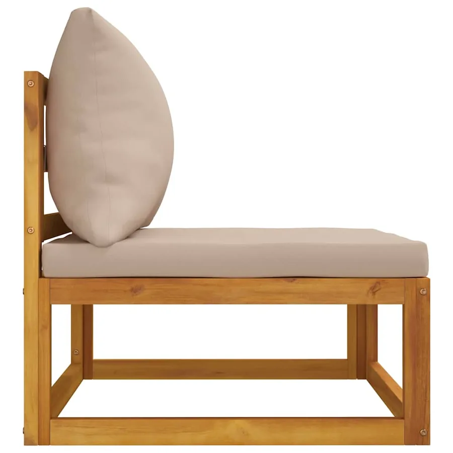 Salon de jardin avec coussins 2 pcs bois massif acacia - 5