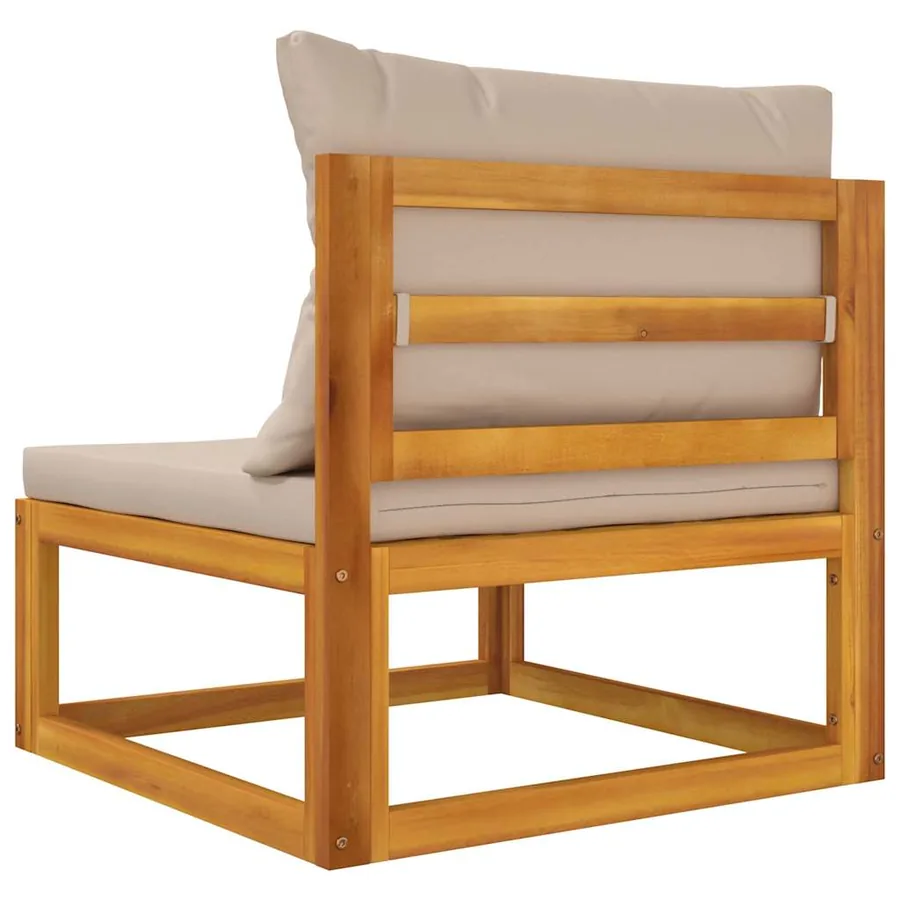 Salon de jardin avec coussins 2 pcs bois massif acacia - 6