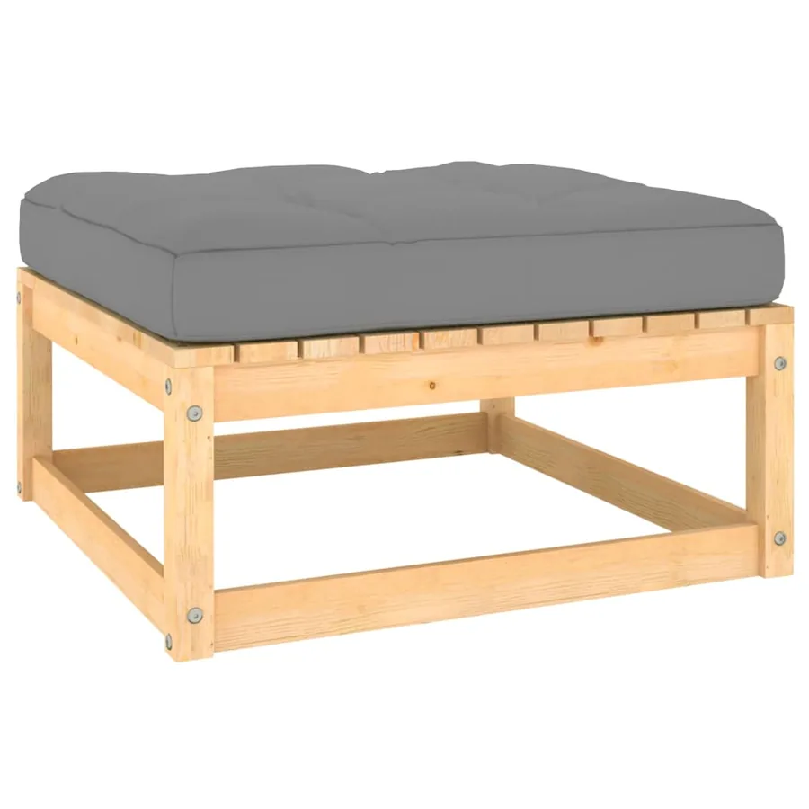 Salon de jardin 9 pcs avec coussins Bois de pin massif - 6