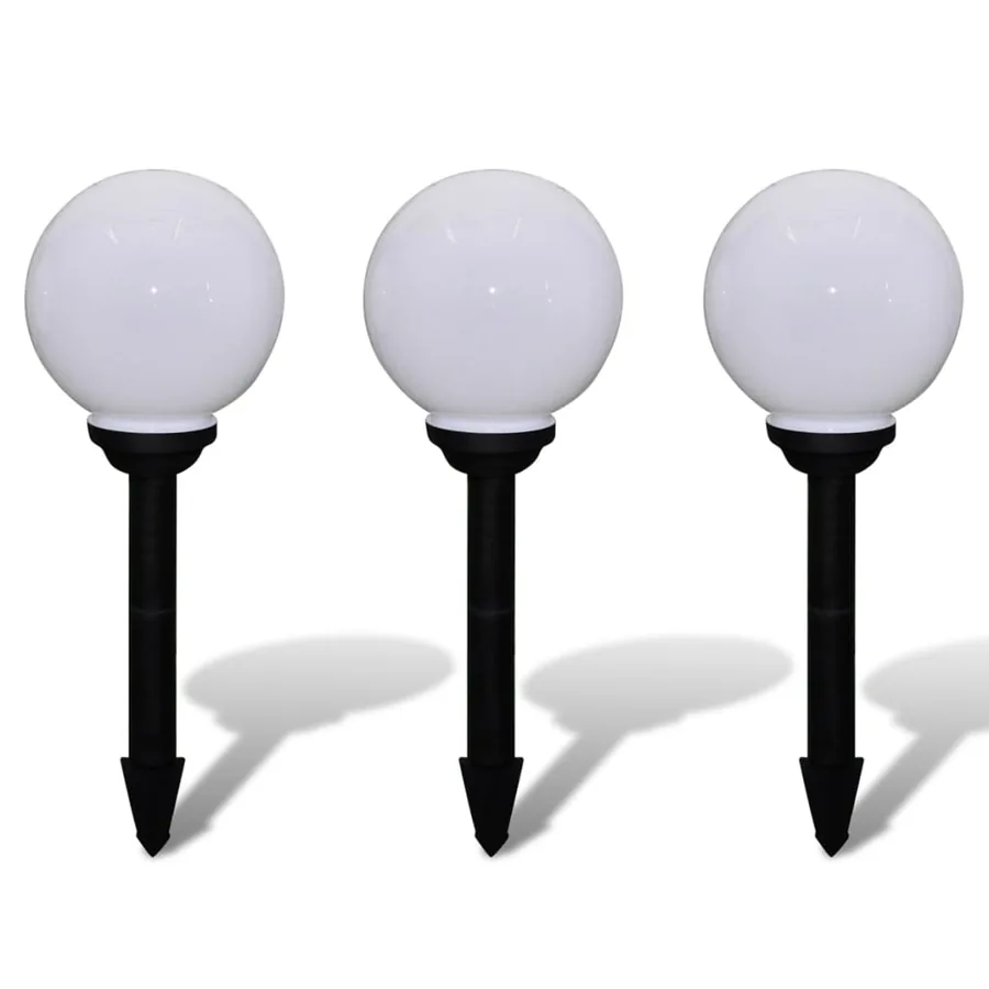 Lampes d'allée à LED 3 pcs 20 cm avec piquet de sol - 2