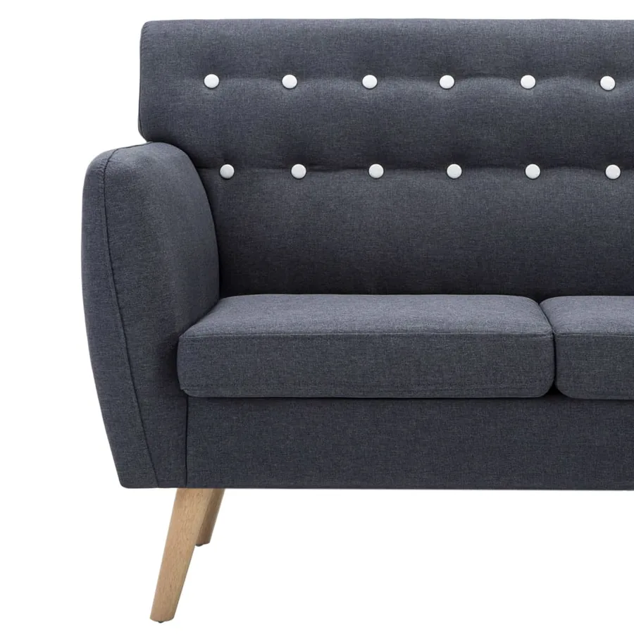 Canapé à 3 places Revêtement en tissu 172x70x82 cm Gris foncé - 6