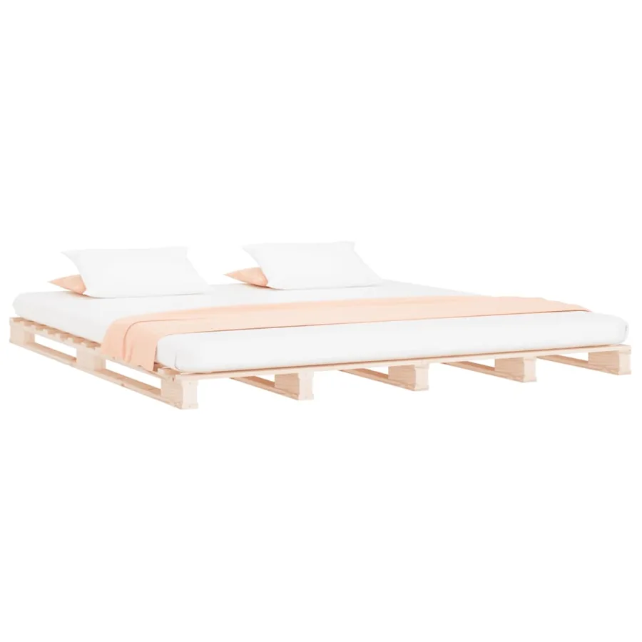 Lit de palette 135x190 cm Bois de pin massif Double - 3