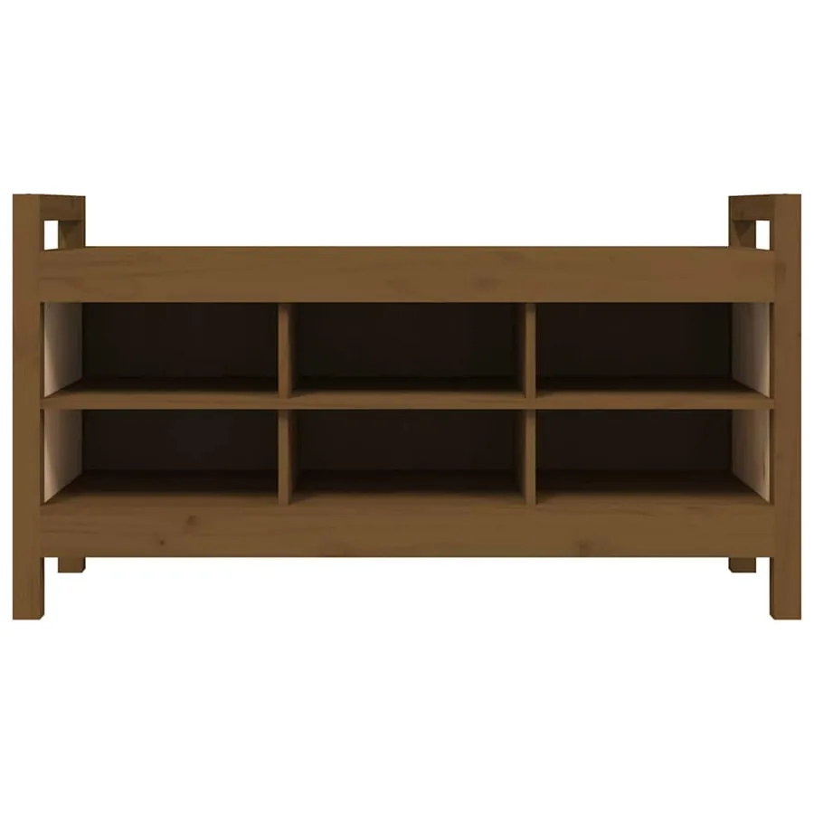 Banc d'entrée Marron miel 110x40x60 cm Bois de pin massif - 3