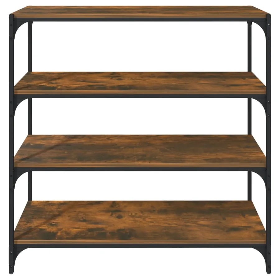 Bibliothèque Chêne fumé 100x33x100cm Bois d'ingénierie et acier - 5