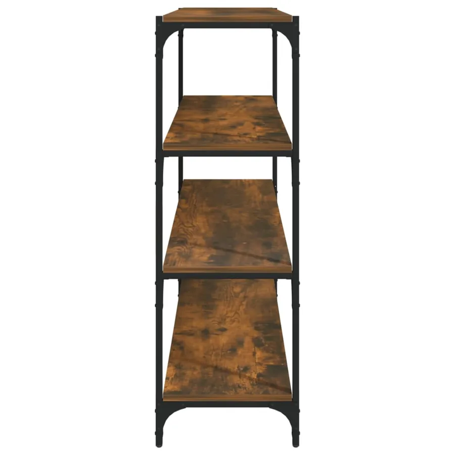Bibliothèque Chêne fumé 100x33x100cm Bois d'ingénierie et acier - 6