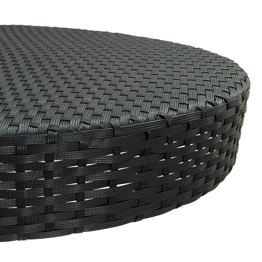 Table de jardin Noir 75,5x106 cm Résine tressée - 3