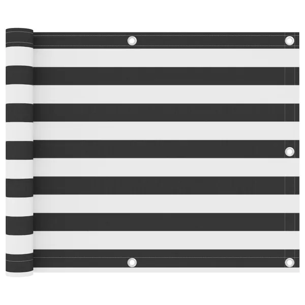 Écran de balcon Anthracite et blanc 75x300 cm Tissu Oxford