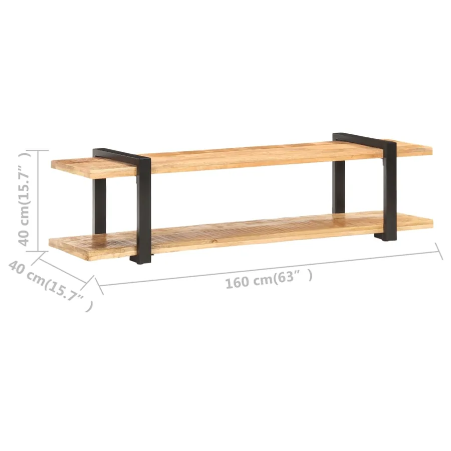 Meuble TV 160x40x40 cm Bois massif de manguier brut - 6