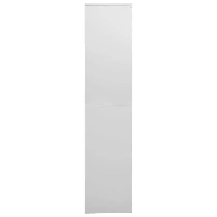 Armoire de bureau Gris clair 90x40x180 cm Acier et verre trempé - 4
