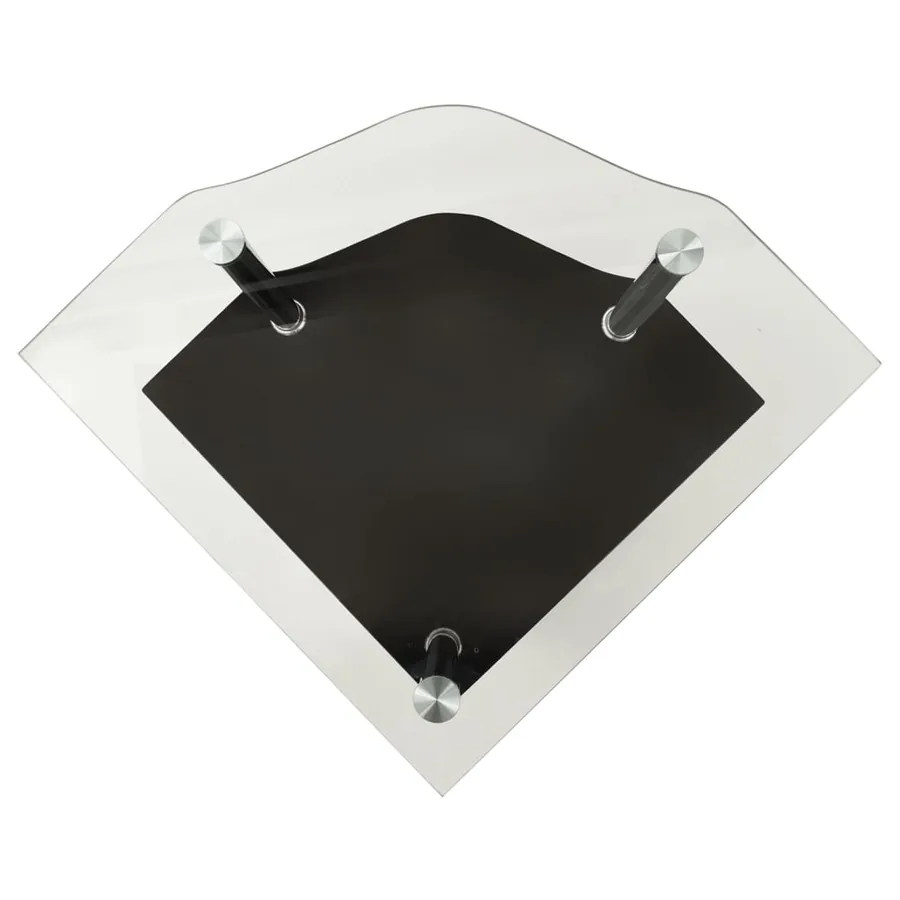 Table 2 niveaux Transparent et noir 38x38x50 cm Verre trempé - 3