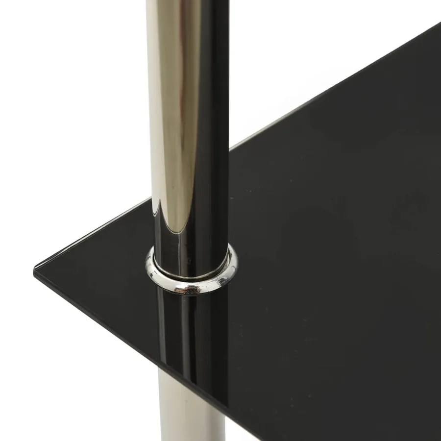 Table 2 niveaux Transparent et noir 38x38x50 cm Verre trempé - 4