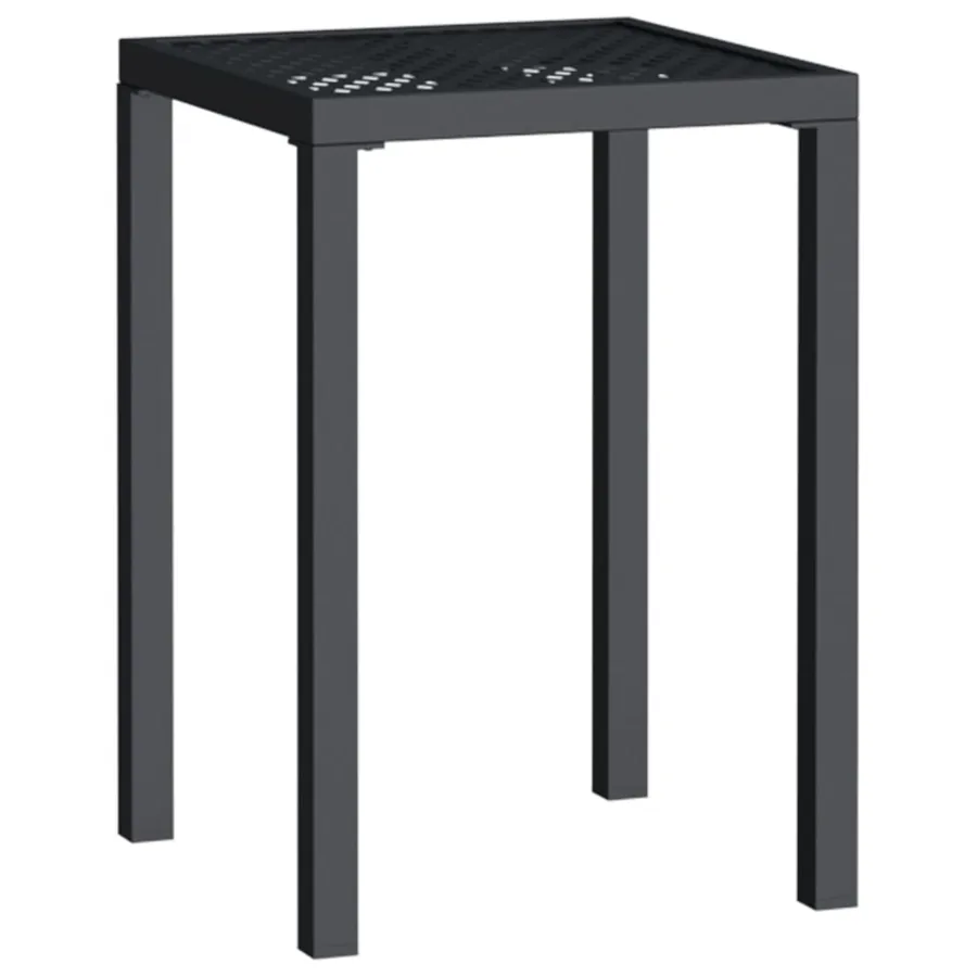 Table de jardin anthracite 50x50x72 cm acier - 2