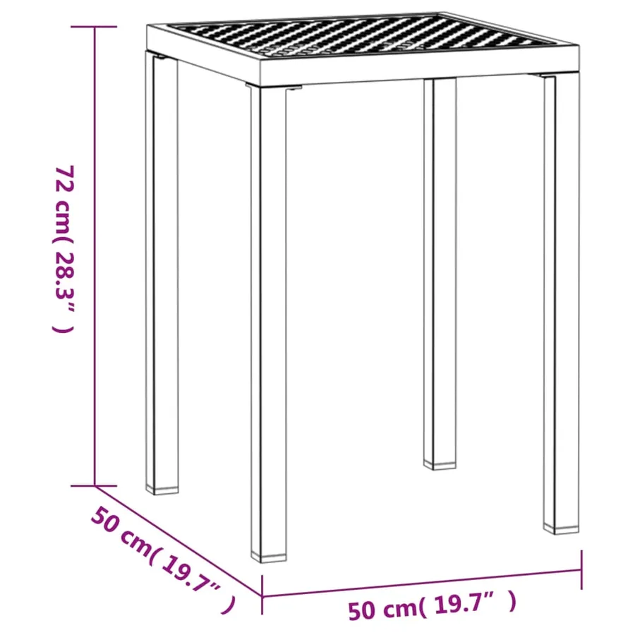 Table de jardin anthracite 50x50x72 cm acier - 6