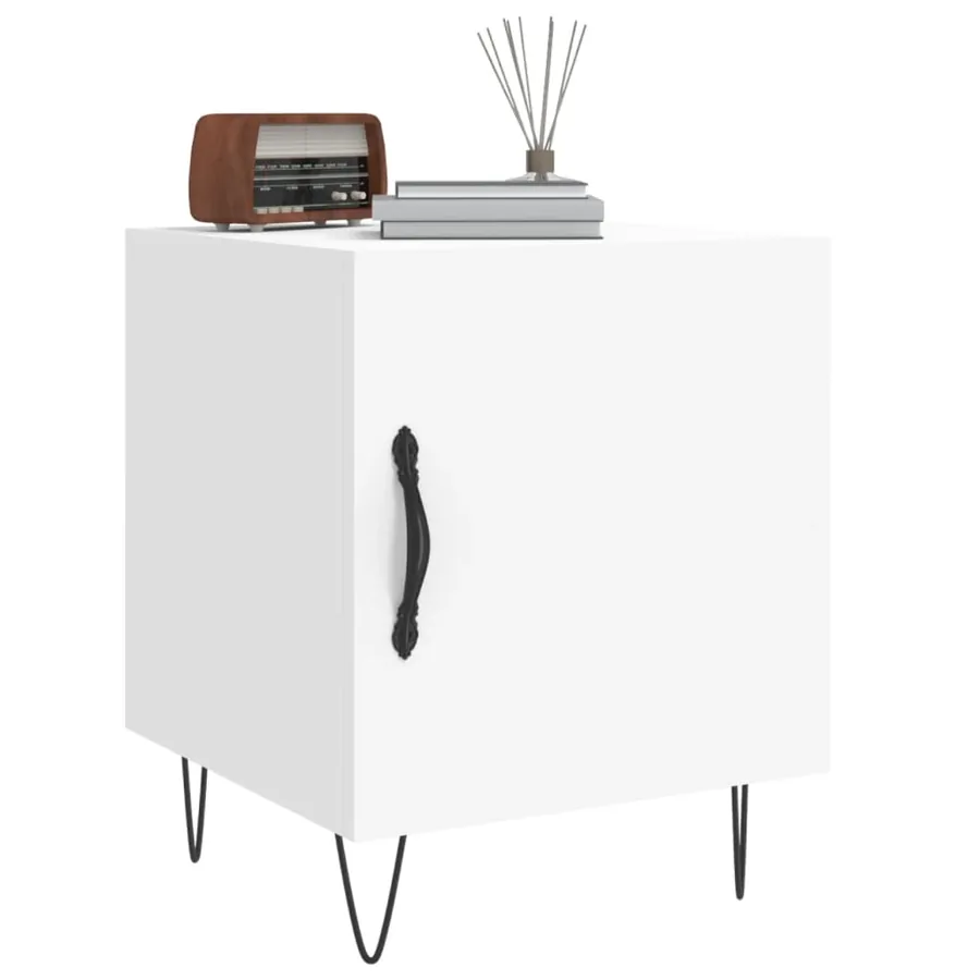 Tables de chevet 2 pcs blanc 40x40x50 cm bois d’ingénierie - 4