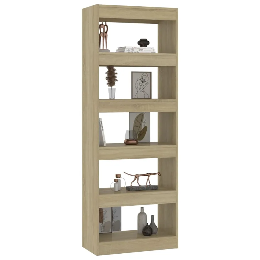 Bibliothèque/séparateur de pièce chêne sonoma bois d'ingénierie - 6
