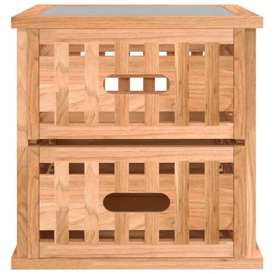 Table de chevet 34x34x34 cm Bois massif de noyer - 5
