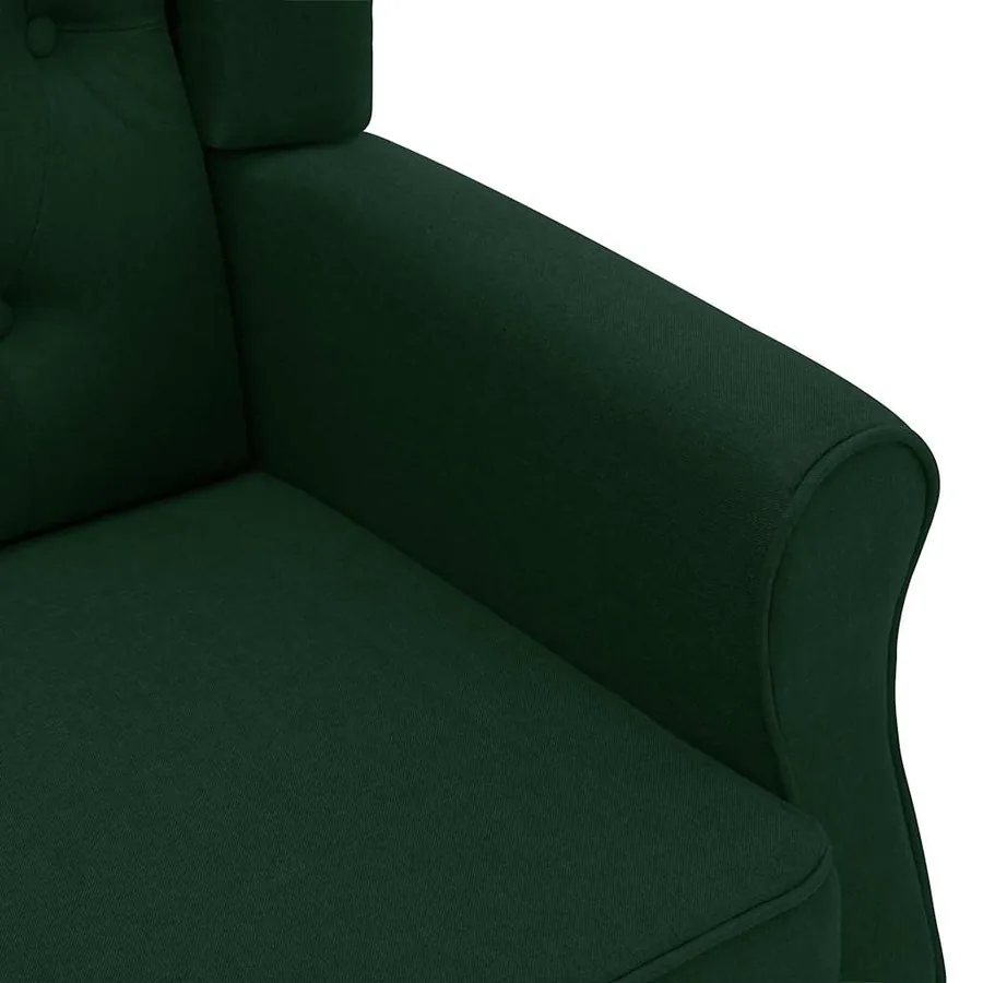 Fauteuil de massage avec repose-pied vert foncé tissu - 7