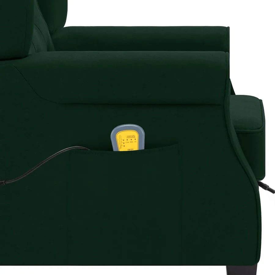 Fauteuil de massage avec repose-pied vert foncé tissu - 8