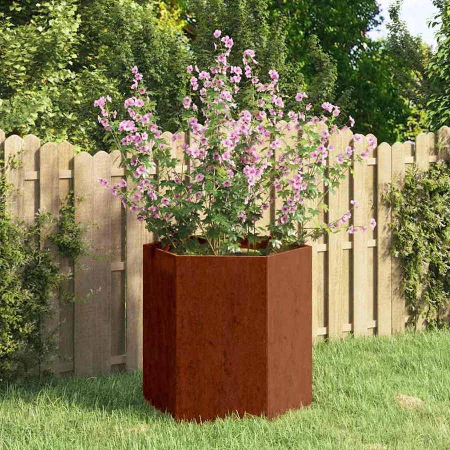 Jardinière Rouillé 40x40x45 cm Acier corten