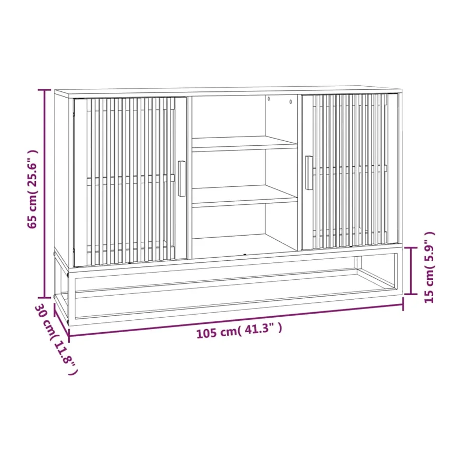 Buffet 105x30x65 cm bois d'ingénierie - 8