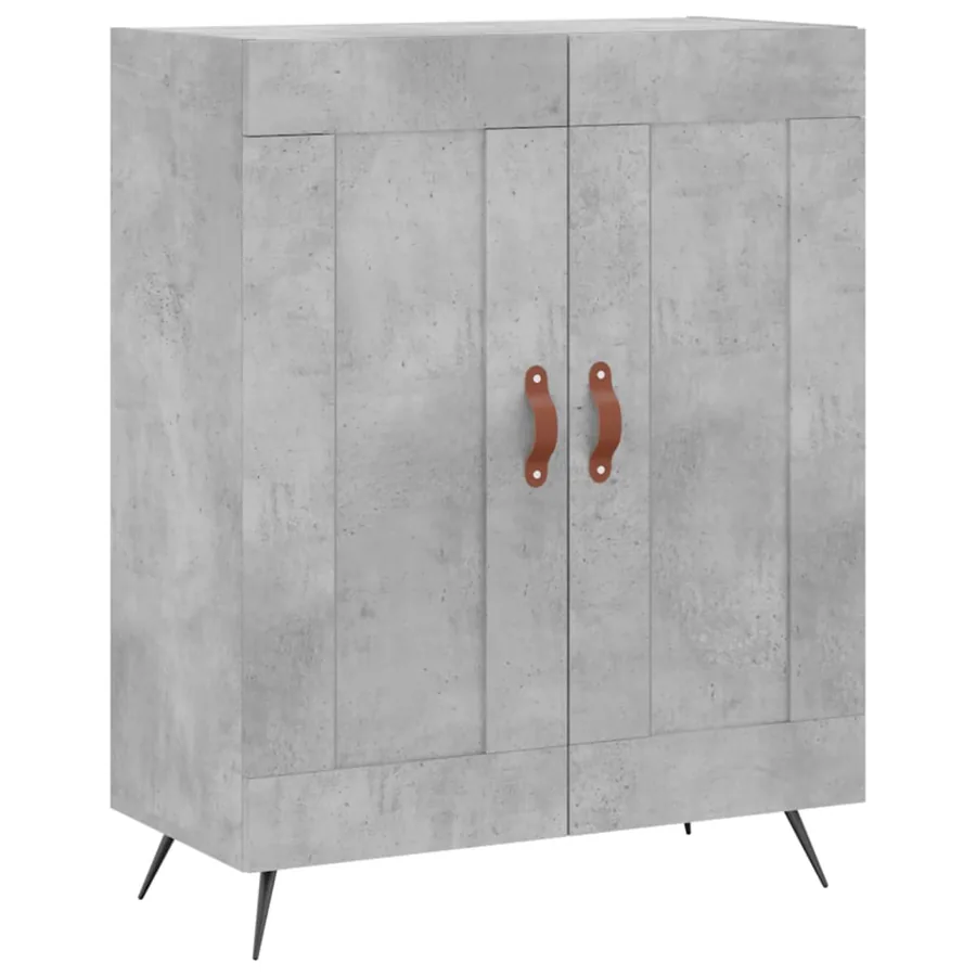 Buffet haut Gris béton 69,5x34x180 cm Bois d'ingénierie - 7