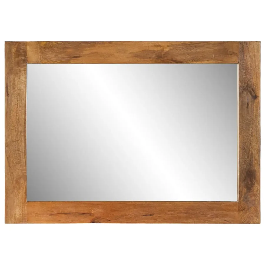 Miroir 70x50 cm bois de manguier massif et verre - 4