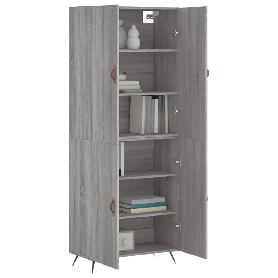 Buffet haut Sonoma gris 69,5x34x180 cm Bois d'ingénierie - 11