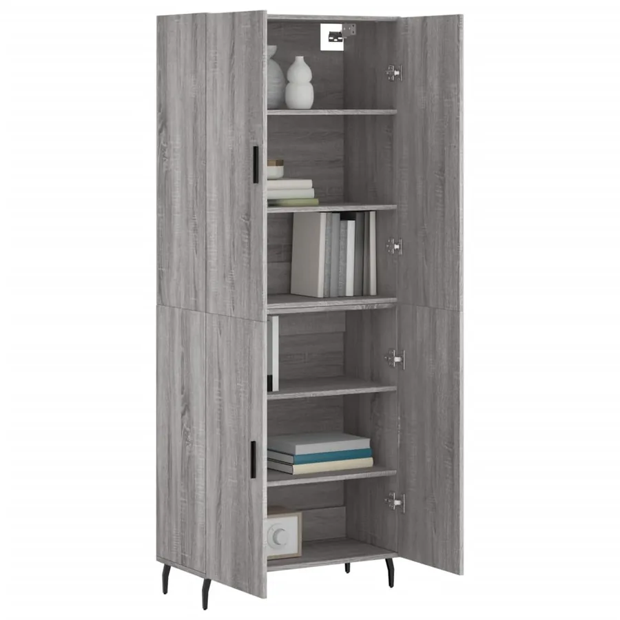 Buffet haut Sonoma gris 69,5x34x180 cm Bois d'ingénierie - 3