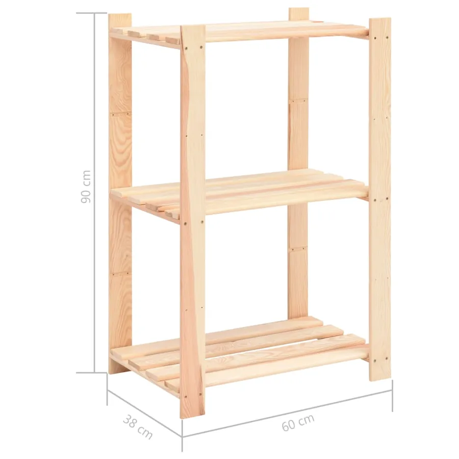 Étagères de rangement à 3 niveaux 5 pcs 60x38x90 cm Pin 150 kg - 8