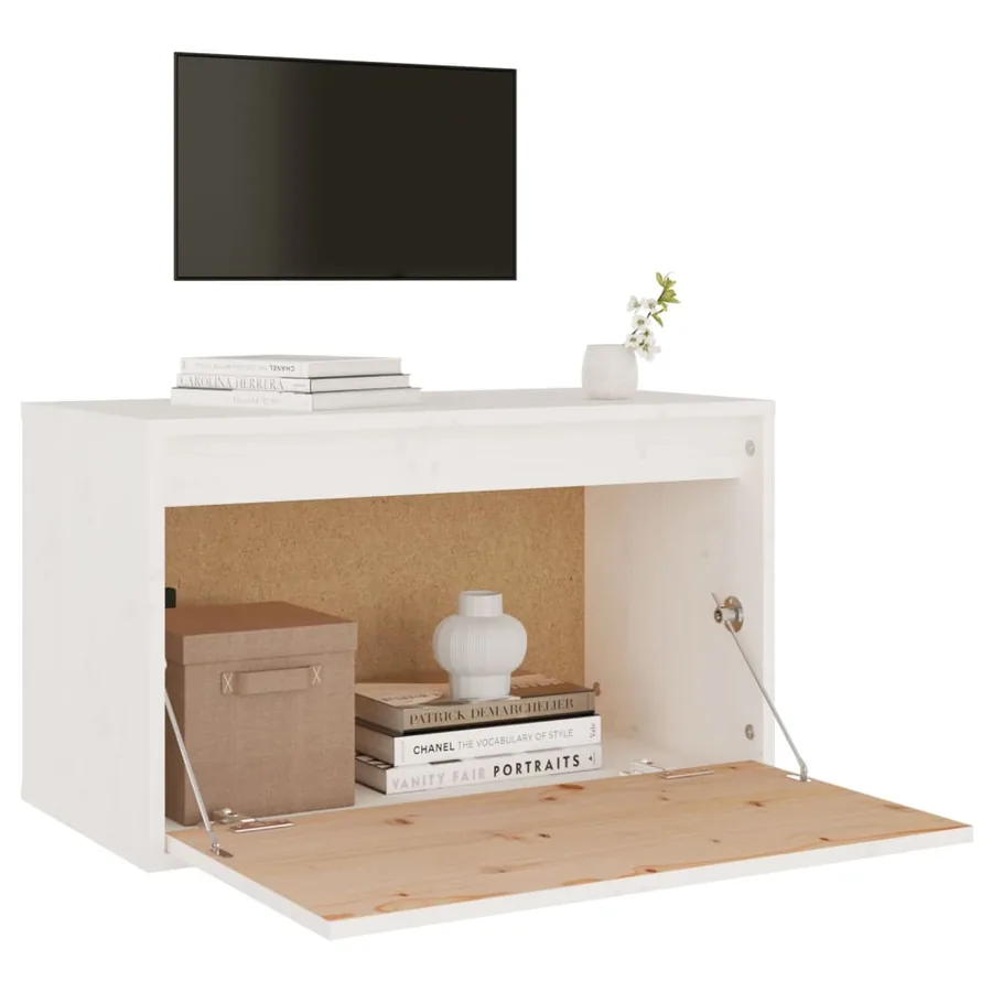 Armoire murale Blanc 60x30x35 cm Bois de pin massif - 4