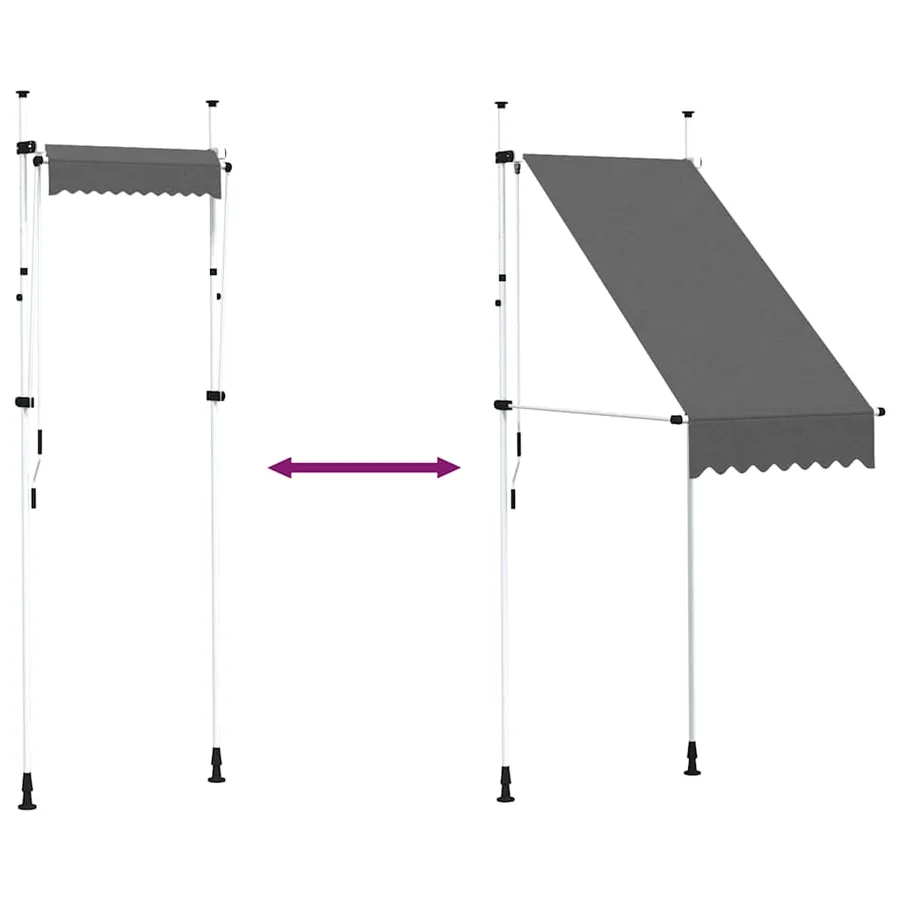 Auvent manuel rétractable 100 cm anthracite - 7