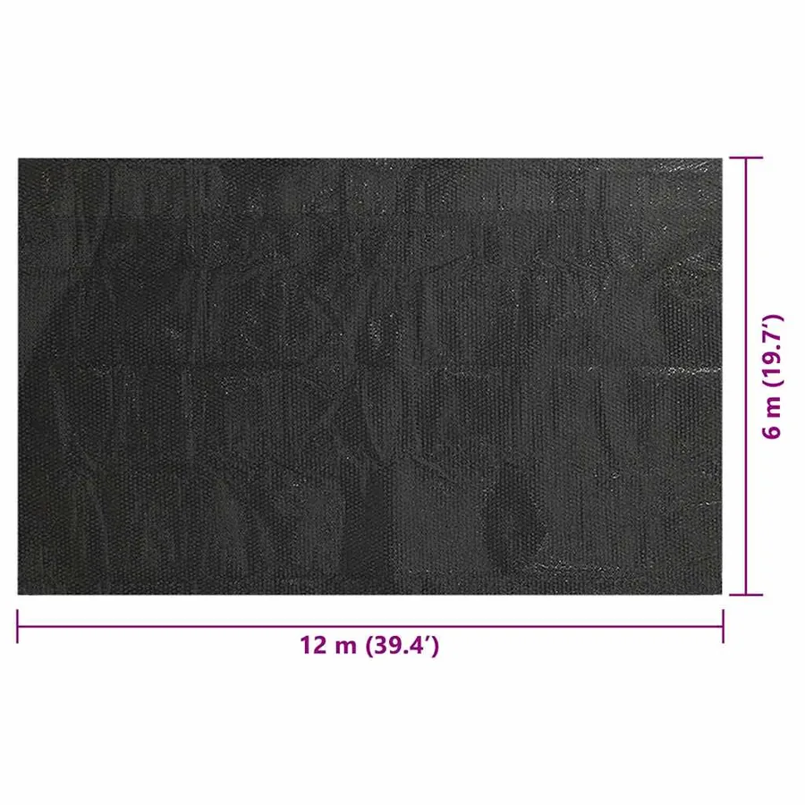 Couverture de piscine rectangulaire 1200x600 cm PE Noir - 6