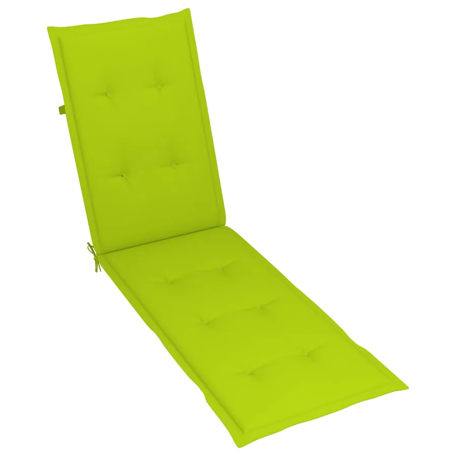 Chaise longue d'extérieur repose-pied et coussin Acacia solide - 7