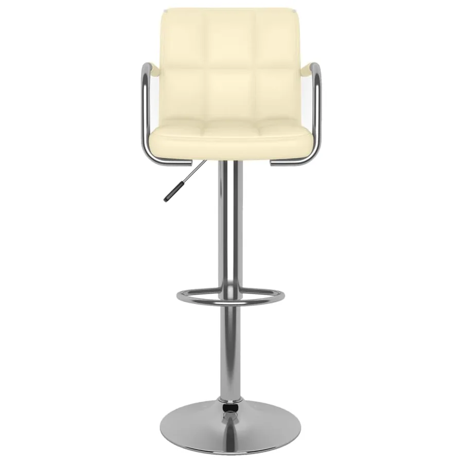 Tabourets de bar lot de 2 crème similicuir - 4
