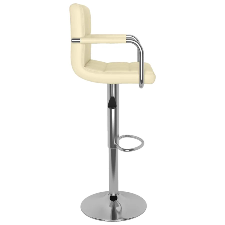 Tabourets de bar lot de 2 crème similicuir - 5