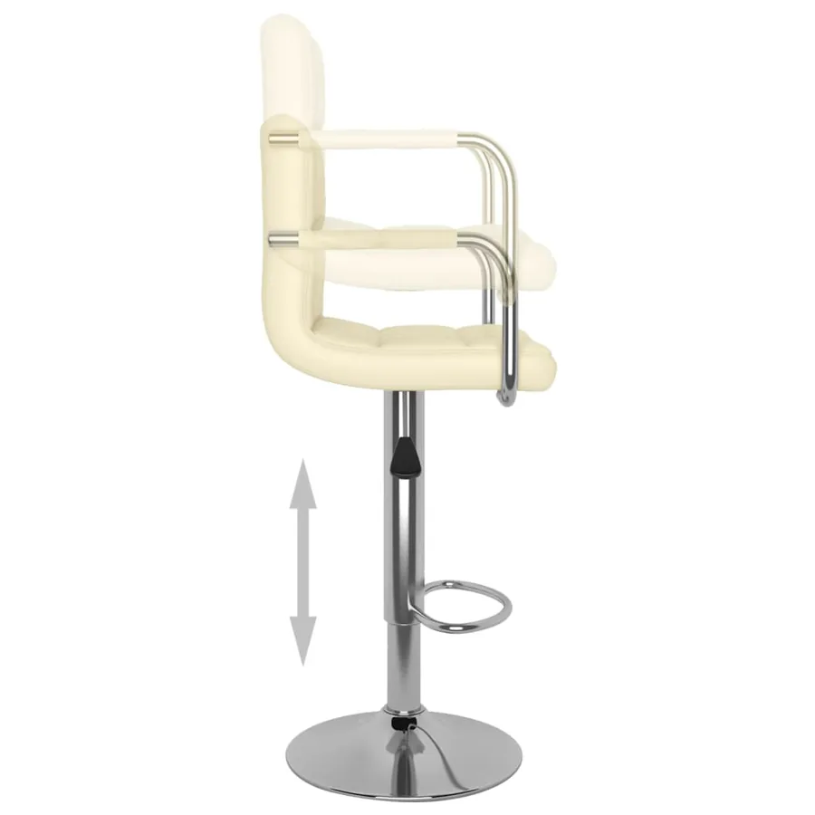 Tabourets de bar lot de 2 crème similicuir - 7